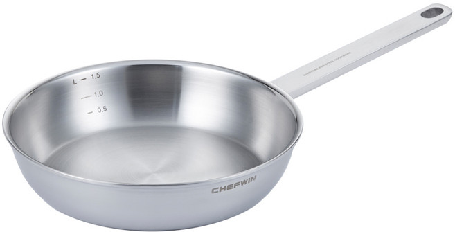 쉐프윈 인덕션 316 스테인레스 3.5mm 통5중 쏘테 후라이팬, 22cm, 1개