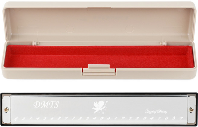 온비유 클래식 트레몰로 24홀 C키 하모니카, 실버, 1개