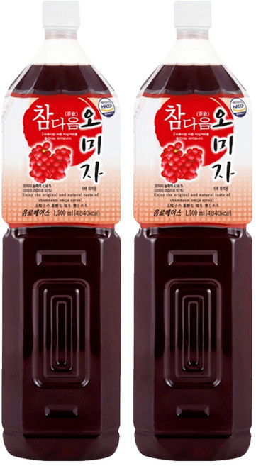 파낙스 참다음 오미자 농축액, 1.5L, 2개