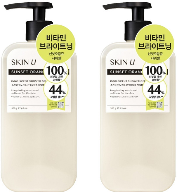 스킨유 이노센트 샤워젤 선셋오랑쥬, 500g, 2개