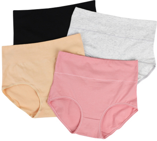 생활공유 하이웨스트 라인 여성 면팬티 4종 세트