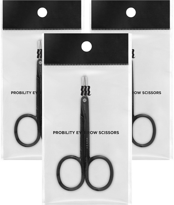머지 프로빌리티 눈썹 정리 가위, 블랙, 3개