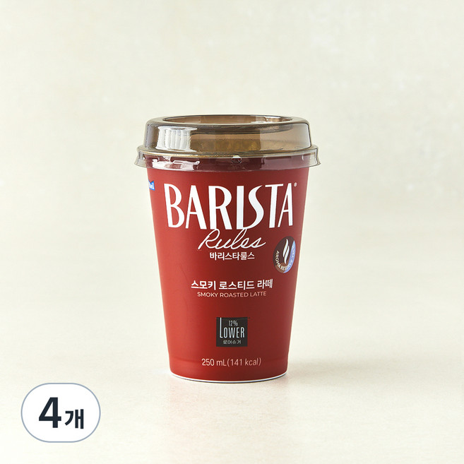 바리스타룰스 스모키 로스티드 라떼, 4개, 250ml