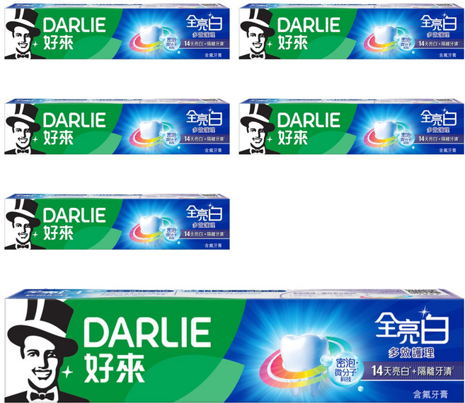 DARLIE 好來 全亮白 多效護理牙膏, 6條