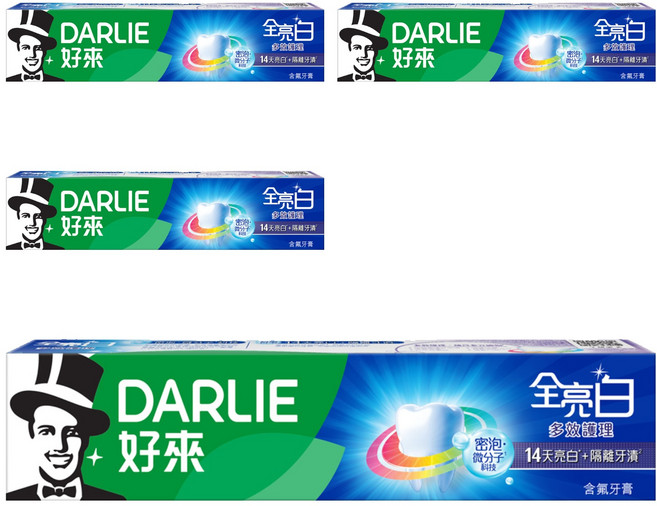 DARLIE 好來 全亮白 多效護理牙膏, 4條
