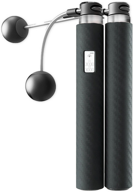 앳플리 앱 연동 충전형 스마트 줄넘기 피우, 블랙, 1개