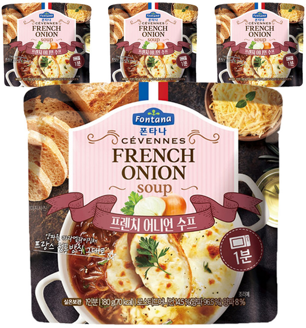 폰타나 프렌치 어니언 전자레인지용 수프, 180g, 4개