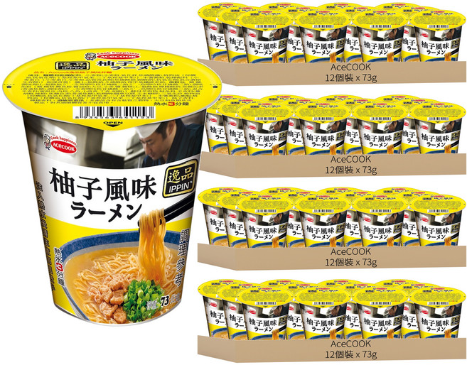 AceCOOK 柚子風味杯麵 73g, 4個