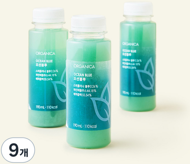 올가니카 오션블루 과채주스, 190ml, 9개
