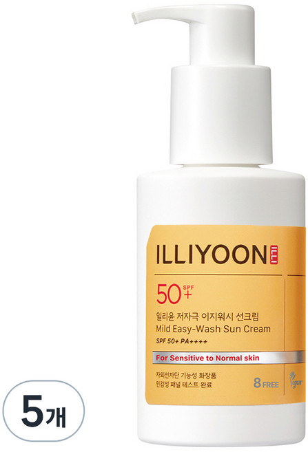 일리윤 저자극 이지워시 선크림 SPF50+ PA++++, 150ml, 5개