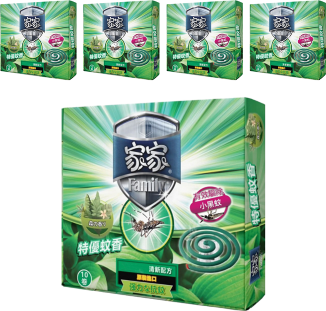 Family 家家 特優蚊香 10入, 5盒, 120g