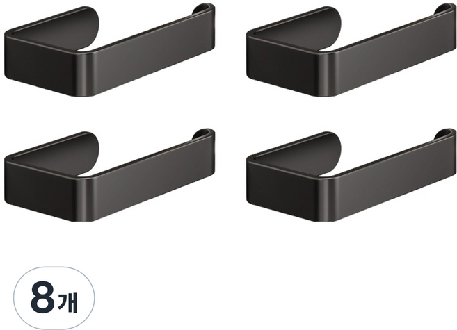 더자카 무타공 모던 다용도 수납 휴지걸이 FREE, 블랙, 8개