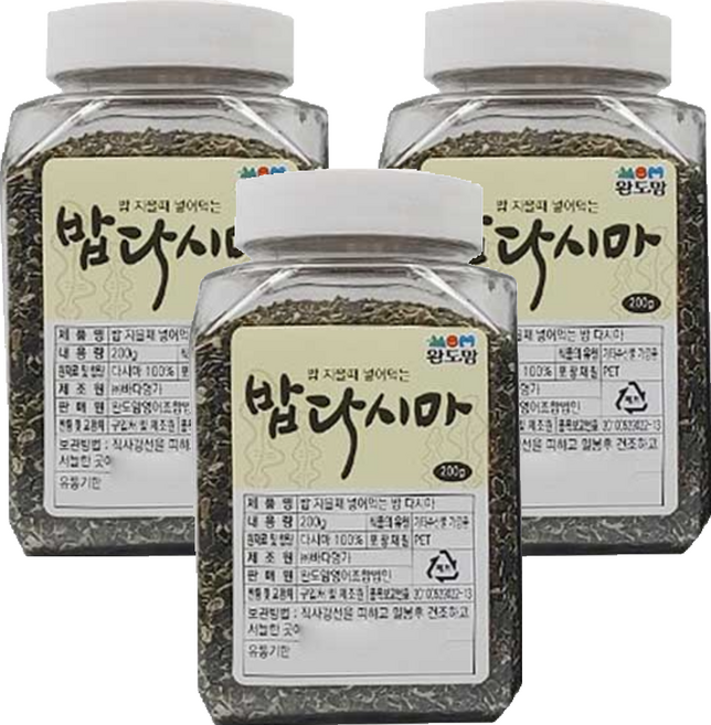 완도맘 밥다시마, 200g, 3개
