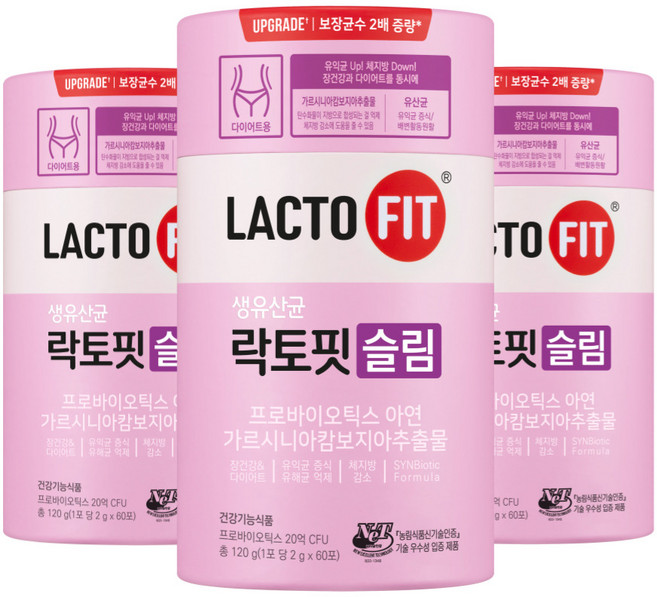 락토핏 슬림 유산균, 120g, 3개