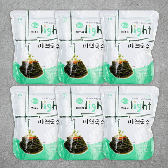 해조미 라이트16 미역국수, 300g, 6개