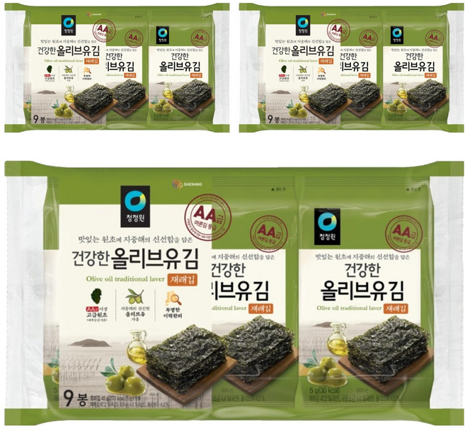 청정원 올리브유재래김, 5g, 27개