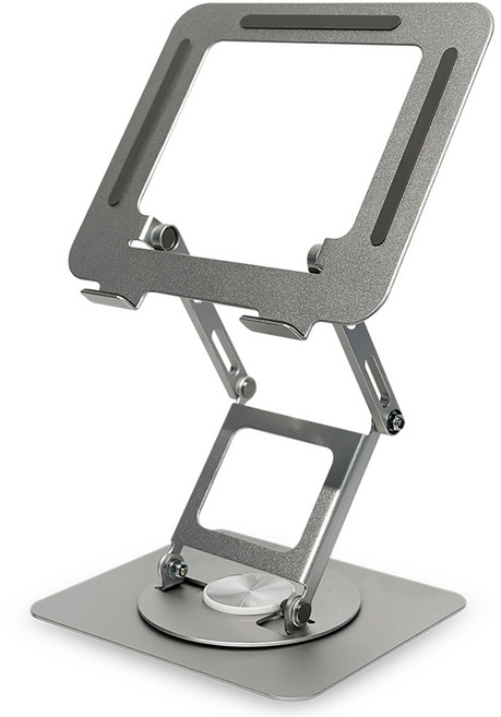 일렉싱크 휴대용 접이식 3단 회전 노트북 거치대 스탠드, 실버, 1개