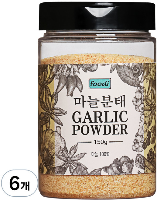 foodi 국내산 마늘분태, 150g, 6개