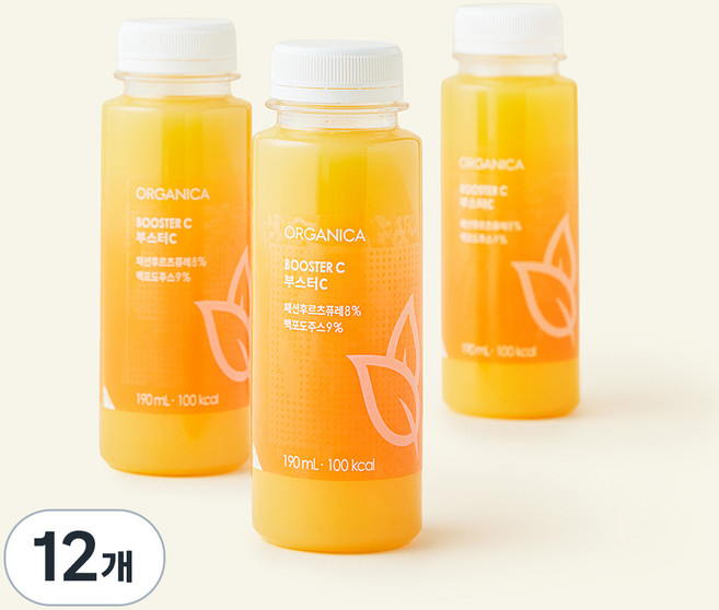 올가니카 부스터C 과채주스, 190ml, 12개
