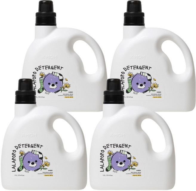 케이맘 랄라포포 유아용 세탁세제 목련향, 1.7L, 4개