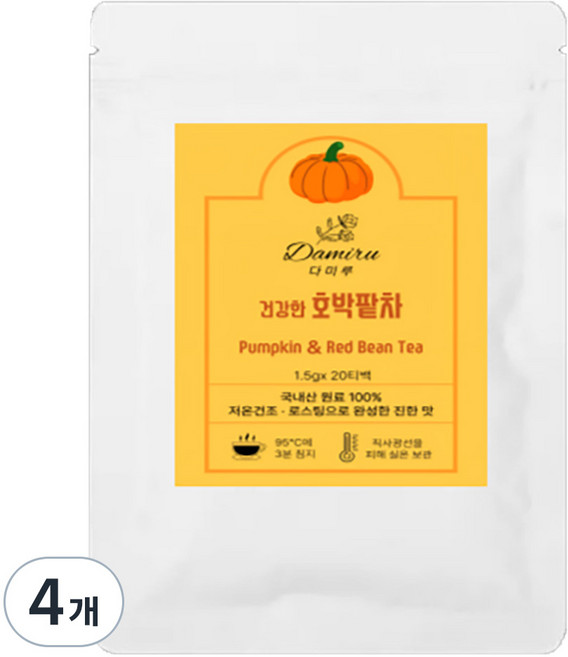 다미루 건강한 호박팥차, 1.5g, 4개, 20개입