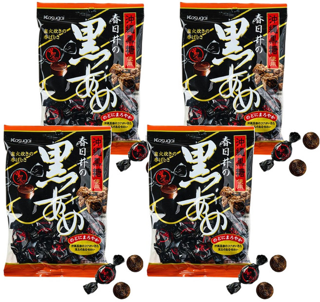 카수가이 구로 아메 흑설탕 사탕, 129g, 4개