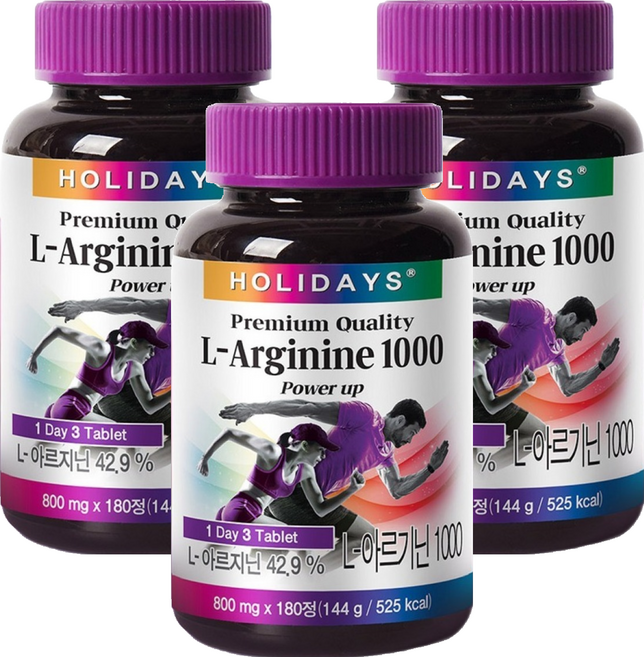 홀리데이즈 L아르기닌 1000, 180정, 3개