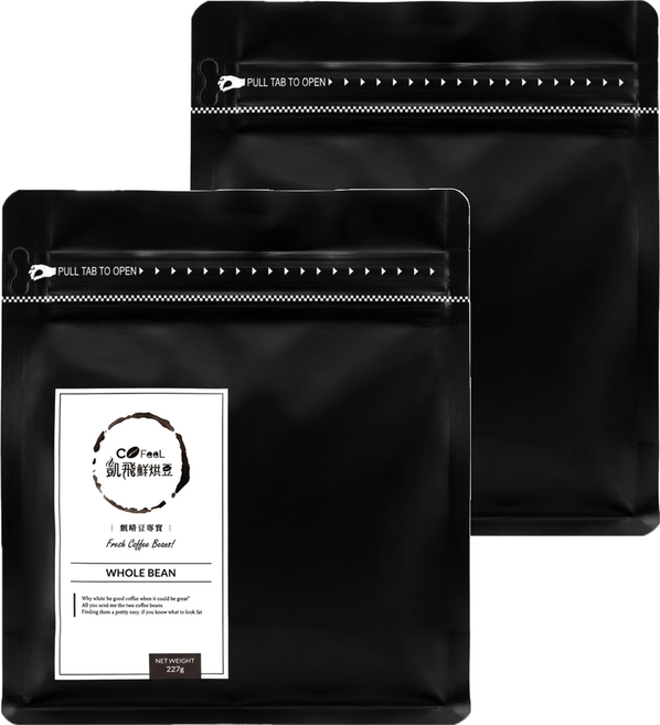 COFeeL 凱飛 火山噴泉鮮烘特級咖啡豆 巴西雨林 中深焙, 咖啡豆(無研磨), 227g, 2包