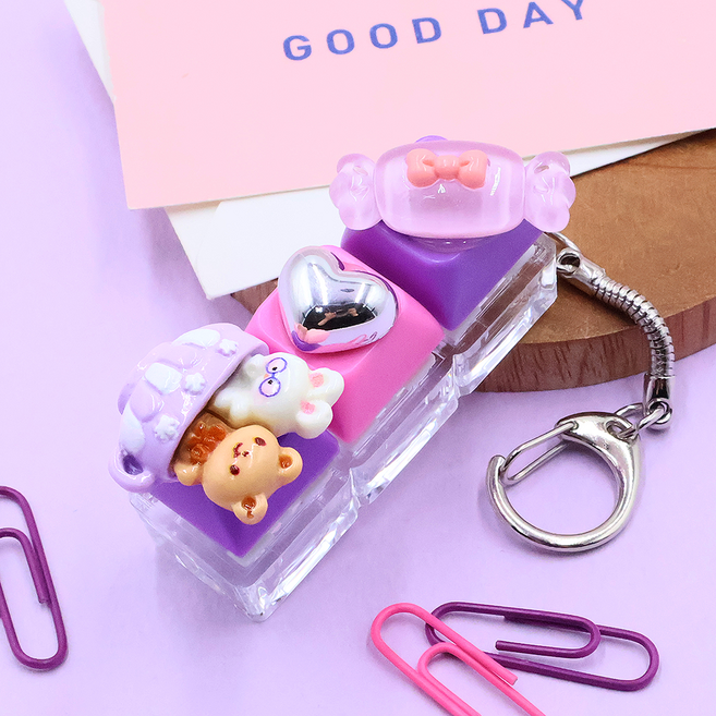 비단길 라이키 클리커 키보드 3구 키캡 키링