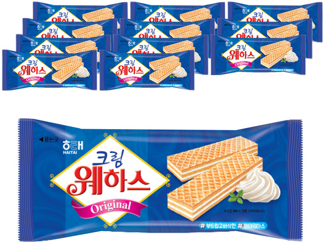 해태제과 크림 웨하스, 50g, 12개