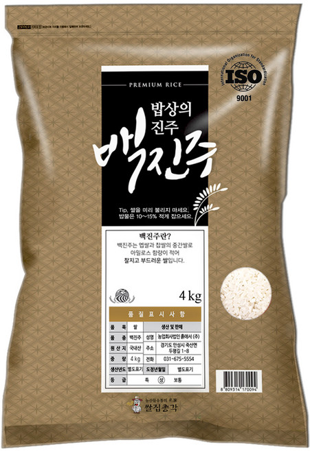 쌀집총각 2025년산 햅쌀 백진주, 상등급, 4kg, 1개