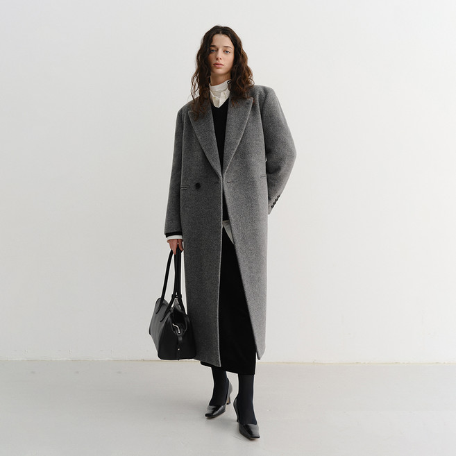 던스트 여성용 유니섹스 오버사이즈 더블 코트 UDCO5D127BK