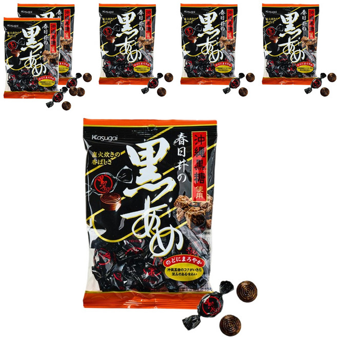 카수가이 구로 아메 흑설탕 사탕, 129g, 6개