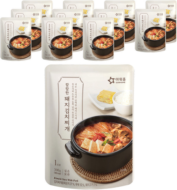 아워홈 칼칼한 돼지김치찌개, 300g, 12개