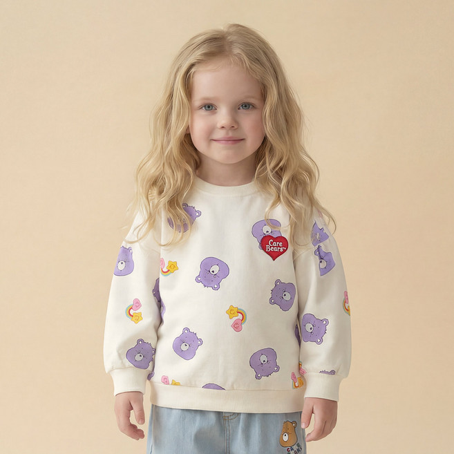 케어베어 베스트프렌드 올오버 맨투맨티셔츠