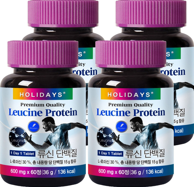 홀리데이즈 류신 단백질, 60정, 4개