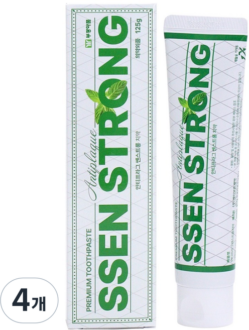 안티프라그 쎈스트롱 치약, 4개, 125g