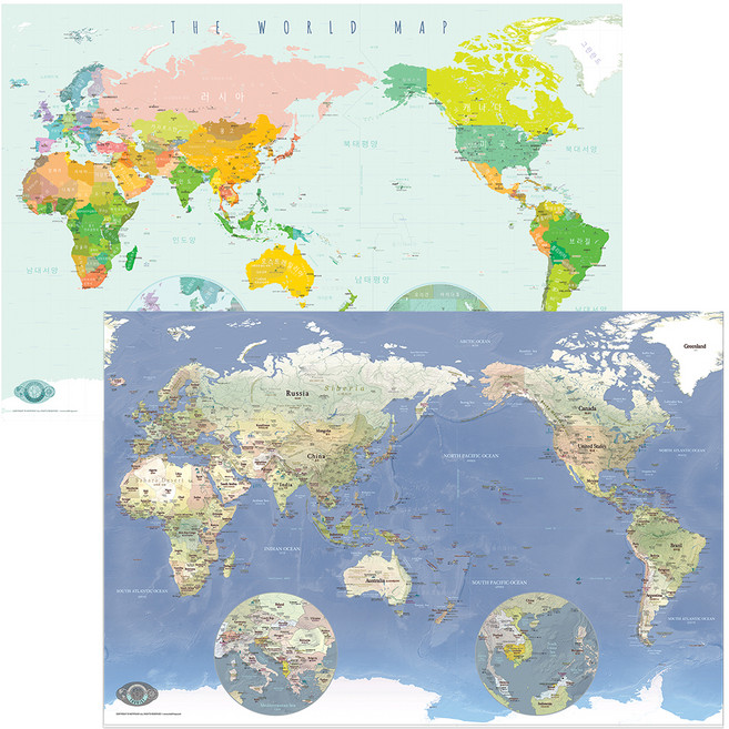 모티프맵 투어리스트 + 첼린저 세계지도세트, 1세트