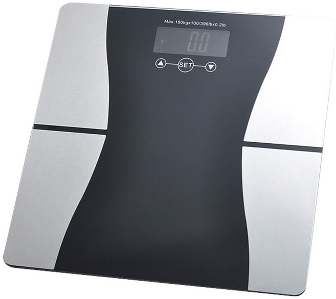 바디라이너 스마트 디지털 체지방 체중계, 블랙 + 스테인리스, BL1000