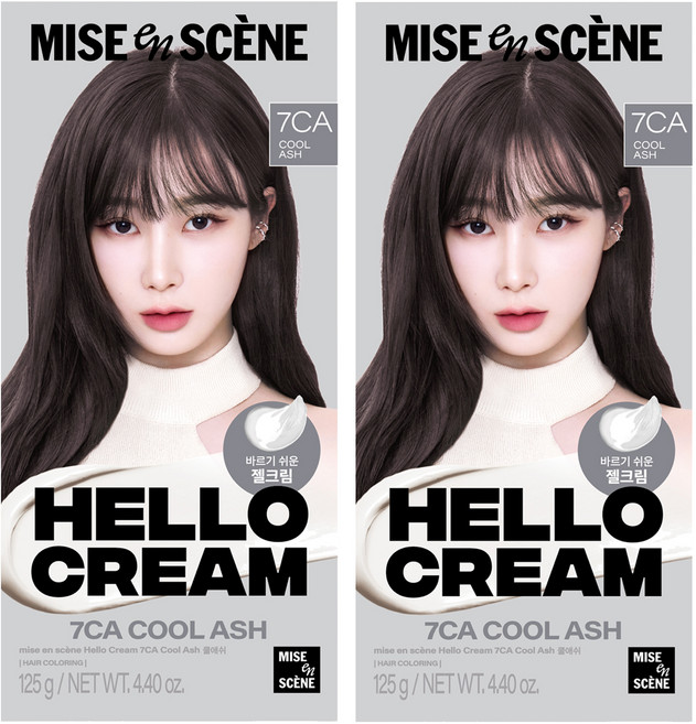 mise en scene 魅尚萱 Hello Cream染髮霜, 7CA(薄荷灰棕), 2盒