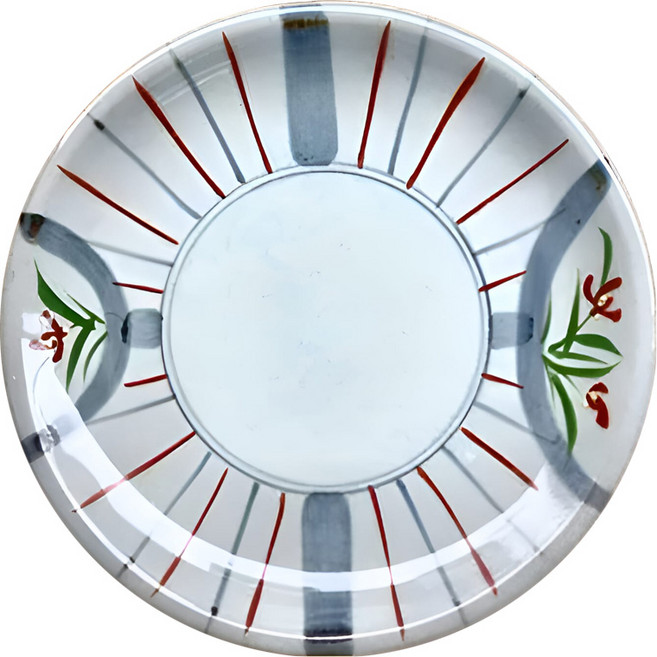 手描8皿 22 x 3cm 彩十草 1個, 彩十草 白色