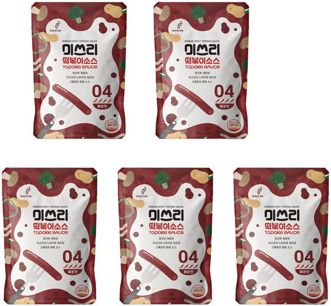 미쓰리 떡볶이 소스 04 매운맛, 100g, 5개