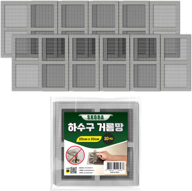 스코라 욕실 하수구 거름망 머리카락 트랩 10p, 1개