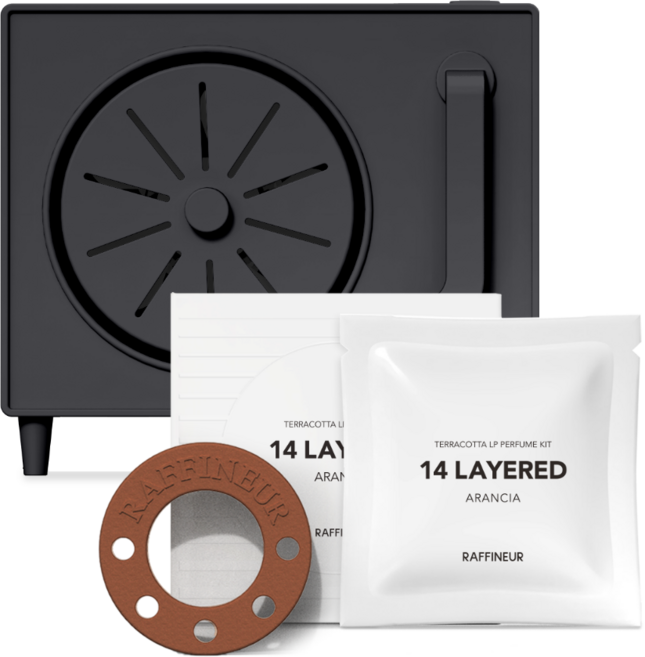 라피네르 턴테이블 전자 디퓨저 세트, 블랙 + 아란치아, 1개