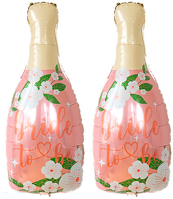타이탄 생일 파티 풍선 48 x 104 cm, 핑크플라워술병, 2개