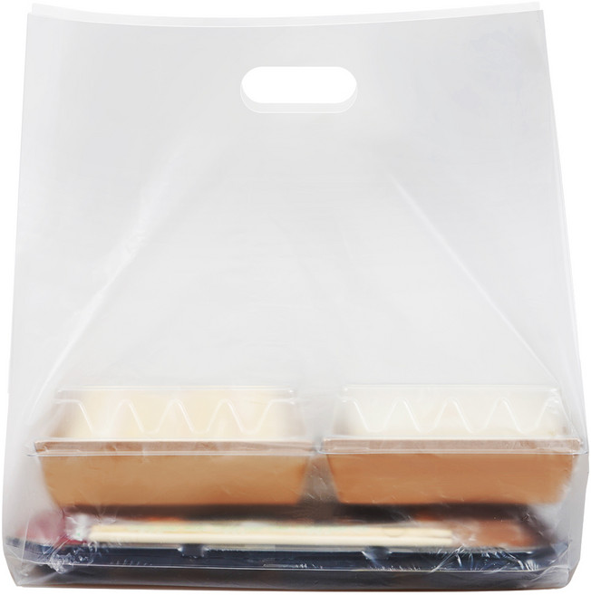 코멧 다용도 무지 HDPE 비닐 쇼핑백 대형, 반투명, 100개