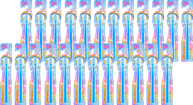 bebeD 초콜릿도 잘 닦이는 칫솔, 반짝이블루, 6개입, 4개