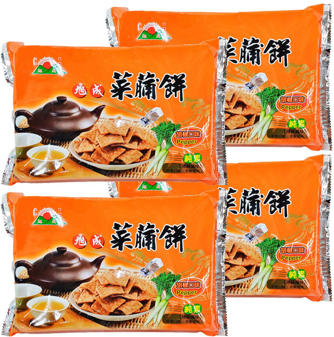 旭成 胡椒菜脯餅, 140g, 4包