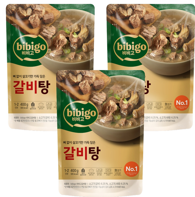 비비고 갈비탕, 400g, 3개