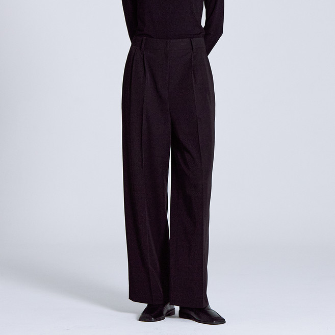 베이직하우스 여성용 하이웨스트 와이드핏 슬랙스 LAPT0201